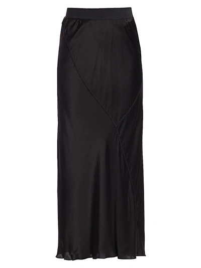 Shop Atm Anthony Thomas Melillo Silk Maxi Skirt In Black