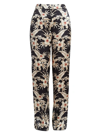 Shop Altuzarra Women's Bani Floral Silk Trousers In Oyster