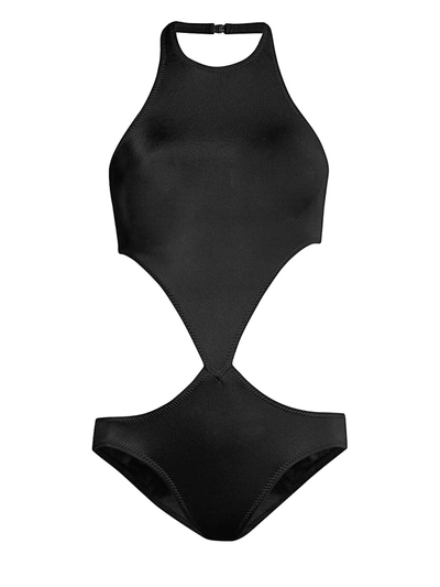 Shop Norma Kamali Women's Chuck Cutout Swimsuit In Black