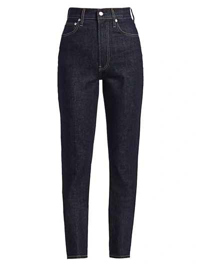 Shop Helmut Lang Women's Spike High-waisted Jeans In Dark Rinse Indigo