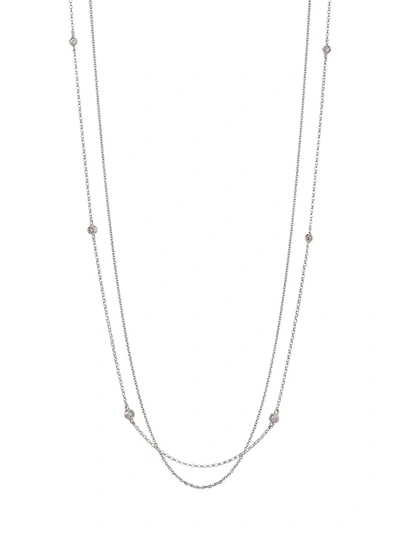 Shop Renee Lewis 18k White Gold & Diamond 2-tier Chain Necklace