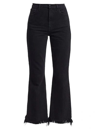Shop J Brand Women's Julia High-rise Frayed Hem Crop Flare Jeans In Undercover