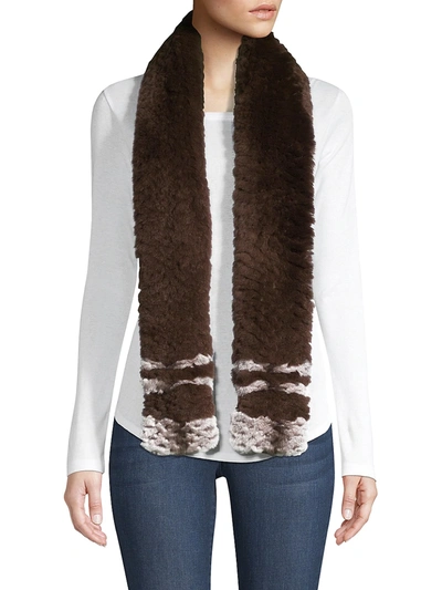Shop Adrienne Landau Women's Rex Rabbit Fur Scarf In Brown