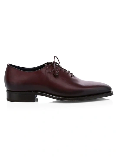 Shop Sutor Mantellassi Heritage Albizi Leather Oxford Shoes In Burgundy