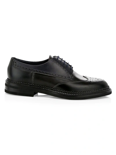 Shop Sutor Mantellassi Heritage Buonarroti Leather Wingtip Brogues In Black