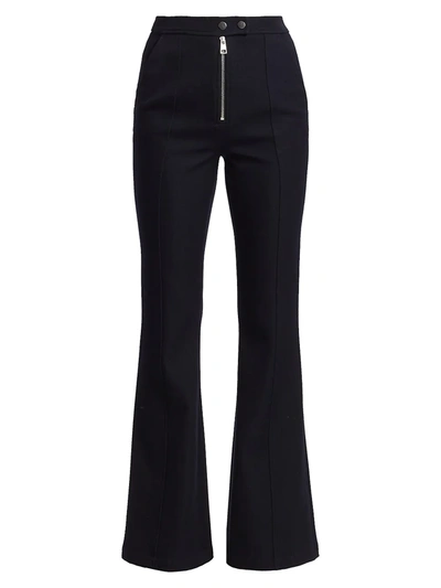 Shop A.l.c Women's Ray Front-zip Flare Pants In Midnight