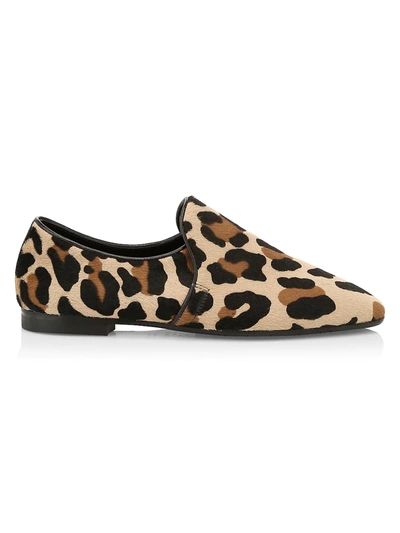 Shop Aquatalia Revy Leopard-print Calf Hair Loafers