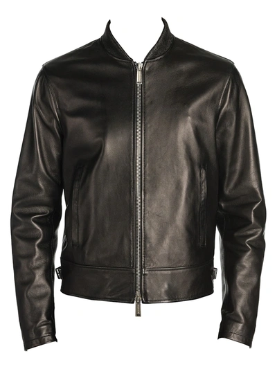 Shop Dsquared2 Men's Zippered Moto Jacket In Black