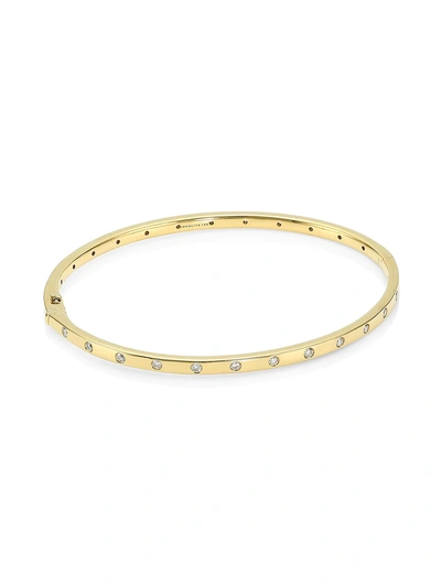 Shop Ippolita Women's Stardust 18k Yellow Gold & 28-diamond Hinged Bangle Bracelet
