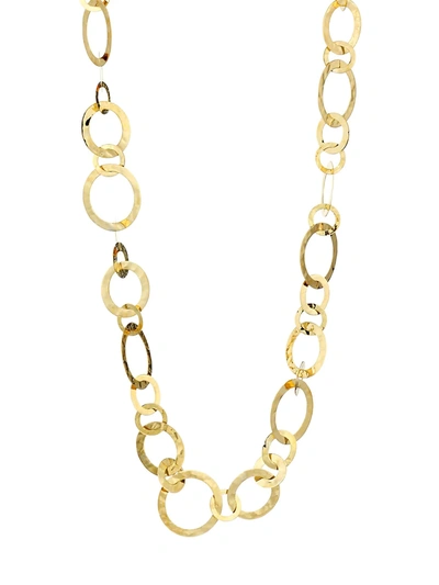 Shop Ippolita Classico Short 18k Yellow Gold Crinkle Medium Link Necklace