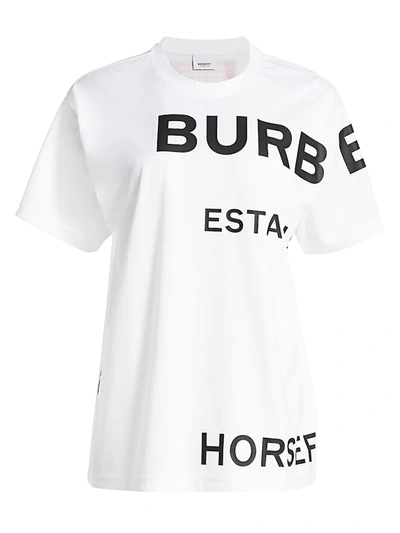 Shop Burberry Carrick Oversized Tee In White