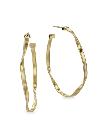 Shop Marco Bicego Marrakech 18k Yellow Gold Twisted Hoop Earrings/1.5"