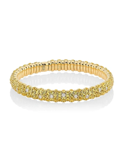 Shop Zydo 18k Yellow Gold, Diamond & Yellow Sapphire Stretch Bracelet