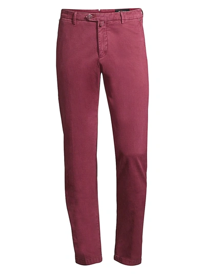 Shop Kiton Men's Flat-front Straight Jeans In Burgundy