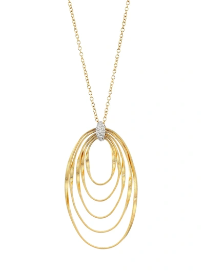 Shop Marco Bicego Women's Marrakech Onde 18k Yellow Gold & Diamond Large Coil Pendant Necklace