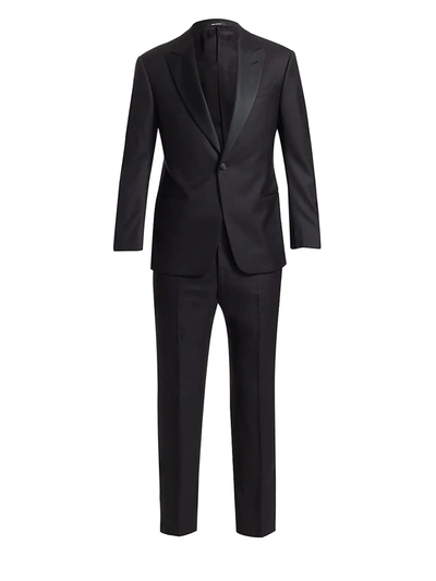 Shop Giorgio Armani Men's Wool Tuxedo In Black