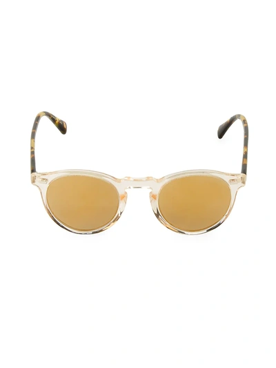 Shop Oliver Peoples Women's Gregory Peck 47mm Round Sunglasses In Yellow