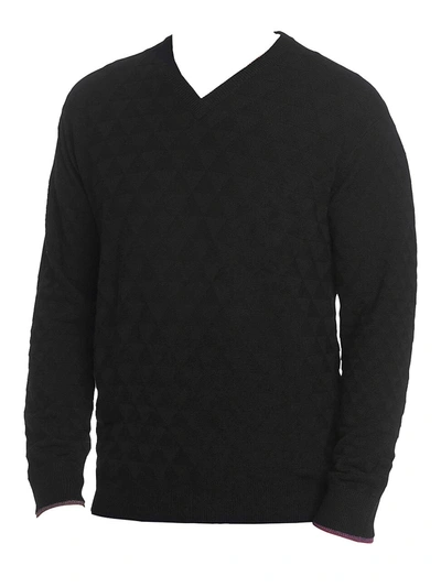 Shop Robert Graham Men's Randie V-neck Sweater In Black