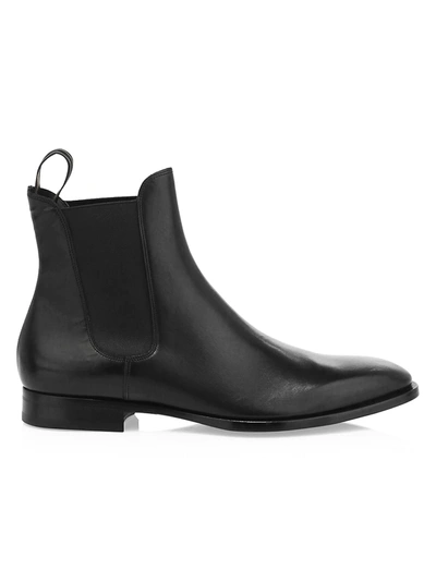 Shop Dunhill Elegant City Leather Chelsea Boots In Black