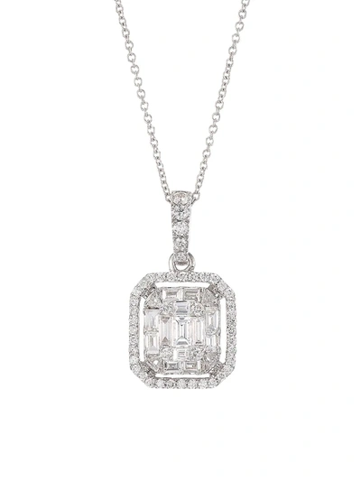 Shop Zydo Women's Mosaic 18k White Gold & Diamond Pendant Necklace