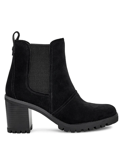 Shop Ugg Women's Hazel Suede Chelsea Boots In Black