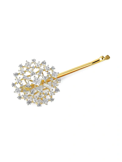Shop Adriana Orsini Women's 18k Yellow Goldplated Silver & Embellished Button Bobby Pin