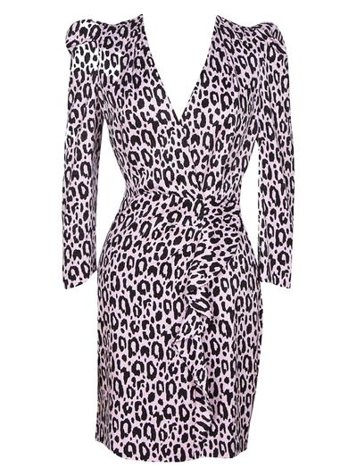 Shop Maje Ripanta Leopard Print Mini Dress In Pink