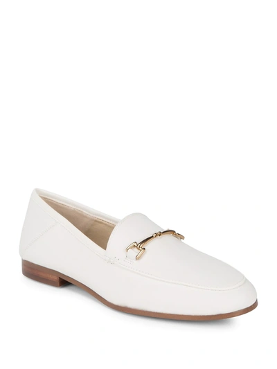 Shop Sam Edelman Loraine Leather Loafers In Bright White