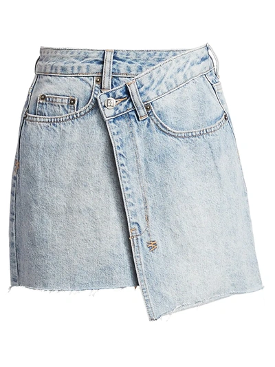 Shop Ksubi Sign Of The Times Asymmetric Denim Wrap Skirt