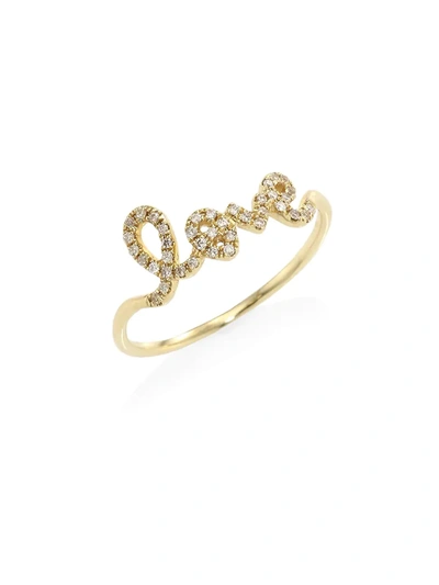 Shop Sydney Evan Love Diamond & 14k Yellow Gold Ring