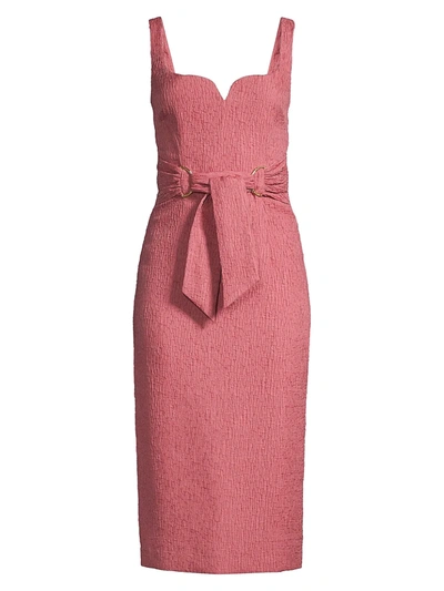 Shop Rebecca Vallance Greta Crinked Sweetheart Sheath Dress In Pink