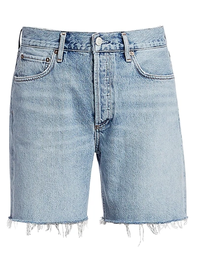 Shop Agolde Women's Rumi Mid-rise Mid-length Denim Cutoff Shorts In Renewal