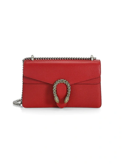 Shop Gucci Women's Small Dionysus Leather Shoulder Bag In Red