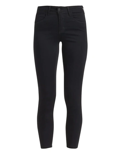 Shop L Agence Women's Margot Skinny Mid-rise Ankle Skinny Coated Jeans In Black Coated