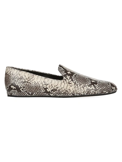 Shop Vince Women's Paz Snakeskin-embossed Leather Loafers In Natural