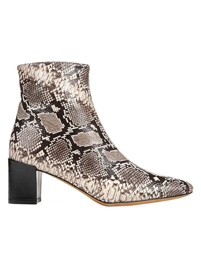 Shop Vince Women's Lanica Python-embossed Leather Ankle Boots In Natural