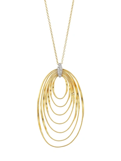 Shop Marco Bicego Marrakech Onde 18k Yellow Gold & Diamond Coil Pendant Necklace