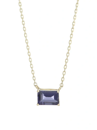 Shop Kalan By Suzanne Kalan 14k Yellow Gold & Iolite Pendant Necklace