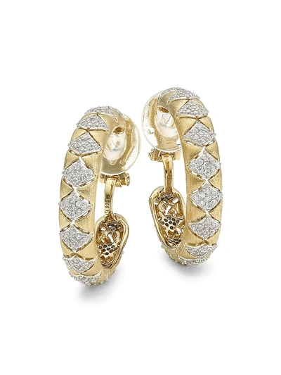 Shop Adriana Orsini Women's Zena 18k Yellow Goldplated Sterling Silver & Cubic Zirconia Hoop Earrings