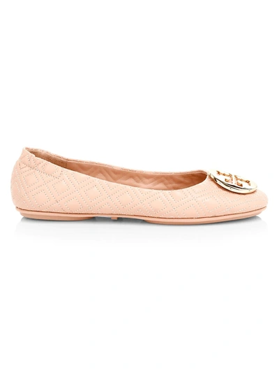 Shop Tory Burch Women's Minnie Quilted Leather Ballet Flats In Sand