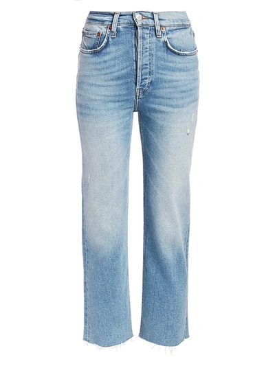 Shop Re/done Comfort Stretch High-rise Stovepipe Jeans In Light Stone