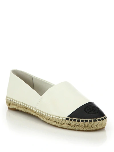Tory Burch Cap-toe Colorblock Leather Espadrilles In Ivory | ModeSens