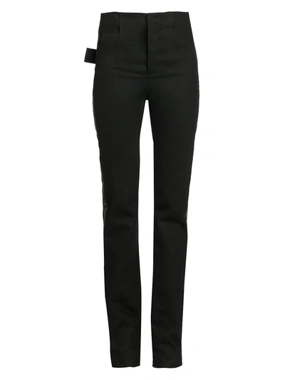 Shop Bottega Veneta High-rise Tuxedo Stripe Jeans In Black