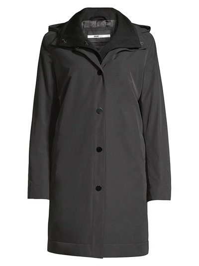 Shop Jane Post Loro Piana Hooded Wool Double Coat In Black