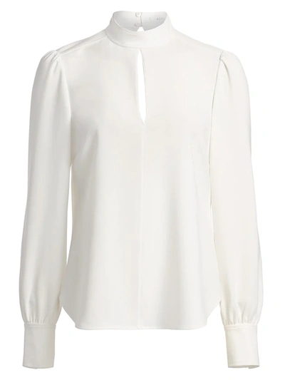 Shop A.l.c Marina Long-sleeve Crepe Blouse In White