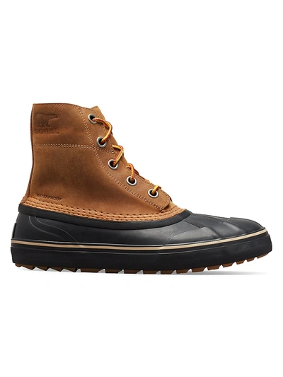 Shop Sorel Cheyanne Leather Waterproof Boots In Black