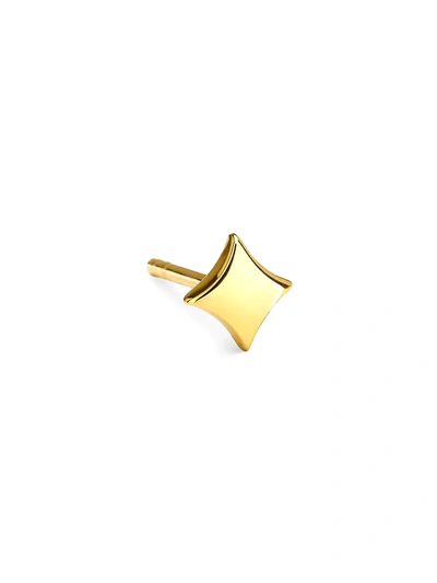 Shop Celara 14k Yellow Gold Plain Star Single Stud Earring