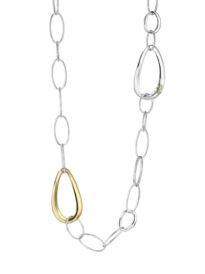 Shop Ippolita Women's Classico Chimera Two-tone Handmade Cherish Chain Necklace In Silver