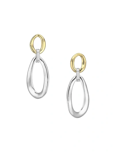 Shop Ippolita Women's Classico Small Chimera Two-tone Smooth Snowman Double-drop Earrings In Silver