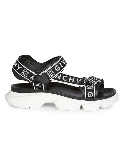 Shop Givenchy Jaw Logo Sport Sandals In Black White